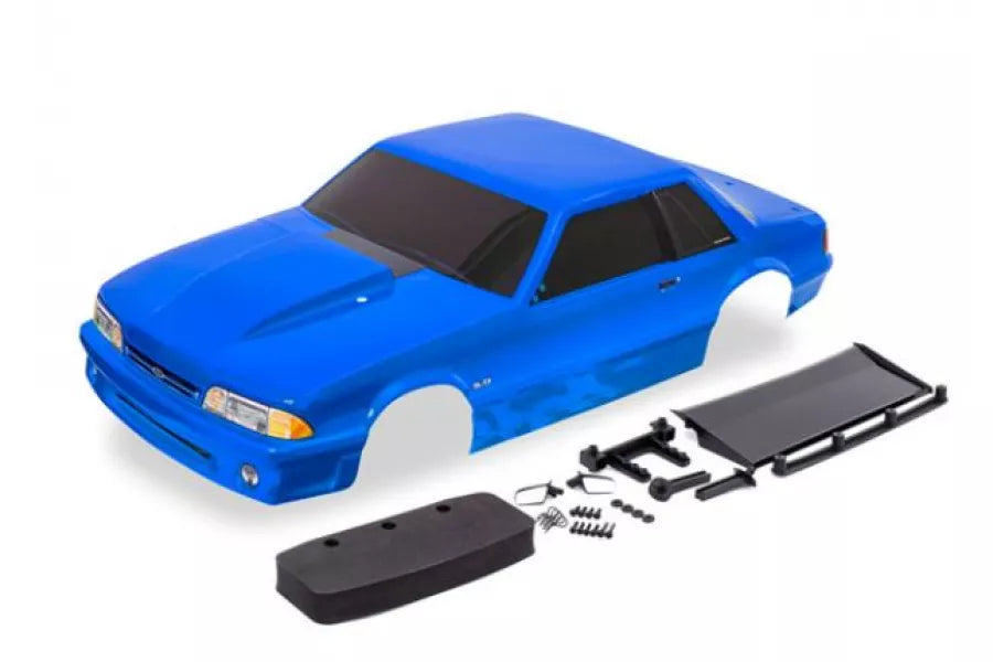 Traxxas 1/10 Drag Slash Ford Mustang Fox Blue Painted and Clear Body Shell w/ Hardware