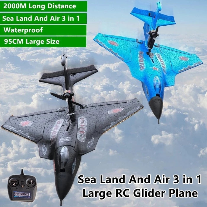 Water Land and Air 3 in 1 Waterproof Brushless RC Glider Plane 660mm wingspan 2.4Ghz