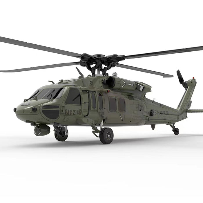 YXZNRC UH60 Black Hawk 1/47 Scale Dual Brushless Motor RC Helicopter with 6-axis Gyro 2.4G 6CH Flybarless 3D