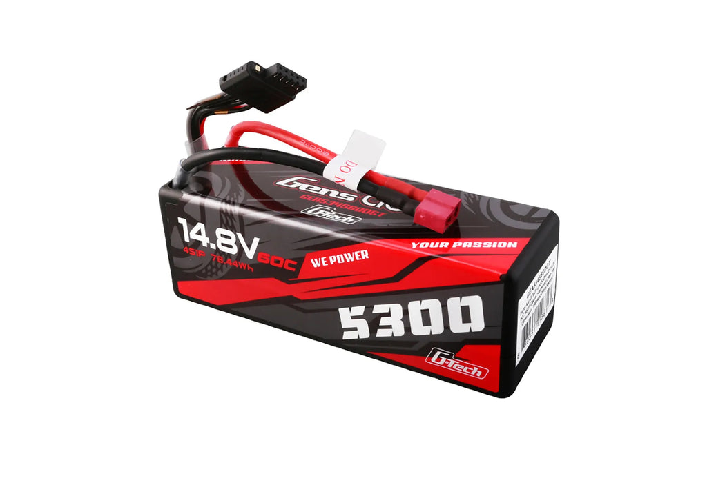 Gens Ace G-Tech 14.8V 5300mAh 60C Hard Case LiPo Battery
