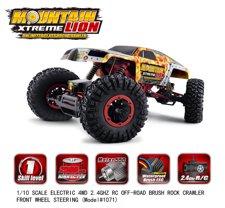 REMO Hobby  1/10 4WD Mountain Lion Xtreme RTR RC Rock Crawler 4 Wheel Steering Edition