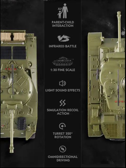 Heng Long 1/30 American "Sherman"/ Pershing M26 RC Battle Tanks