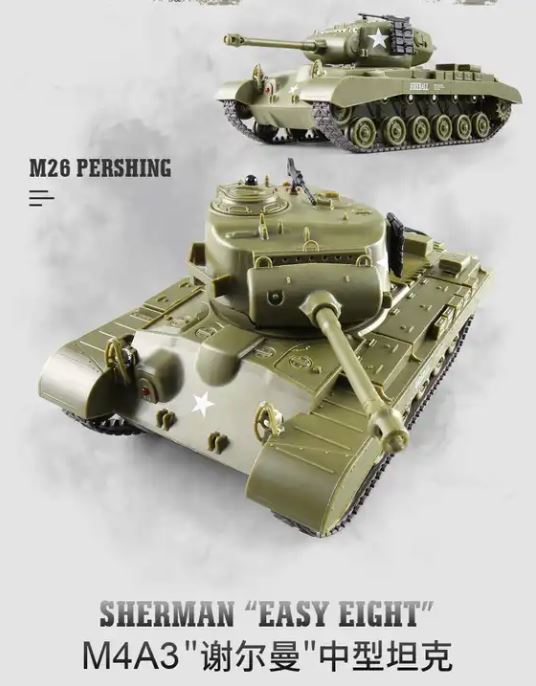 Heng Long 1/30 American "Sherman"/ Pershing M26 RC Battle Tanks