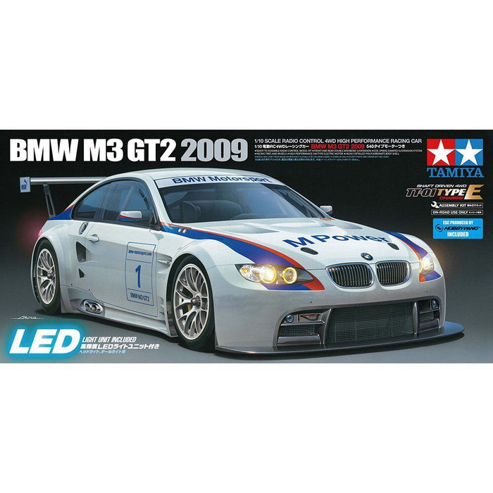 Tamiya TT-01E 2009 BMW M3 GT2 RC On Road Car Electric 4WD 1/10 Scale Kit - 58449