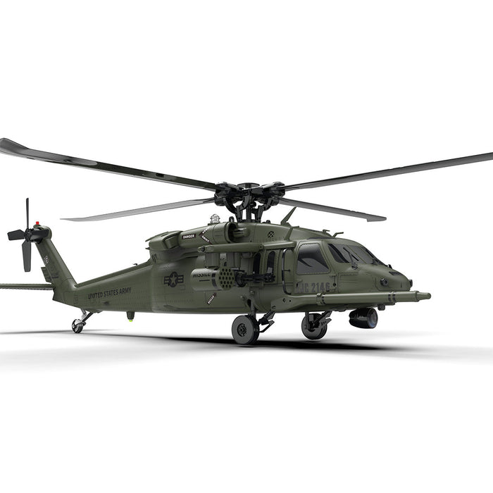 YXZNRC UH60 Black Hawk 1/47 Scale Dual Brushless Motor RC Helicopter with 6-axis Gyro 2.4G 6CH Flybarless 3D