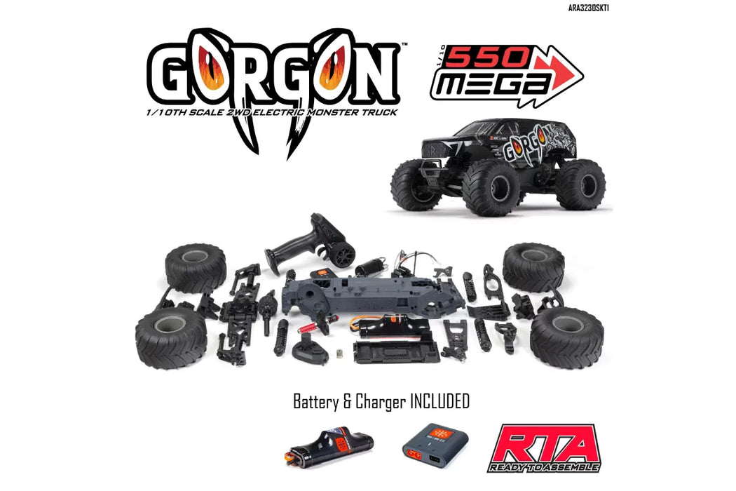 ARRMA 1/10 Gorgon 2WD Electric RC Monster Truck RTA Kit - Black