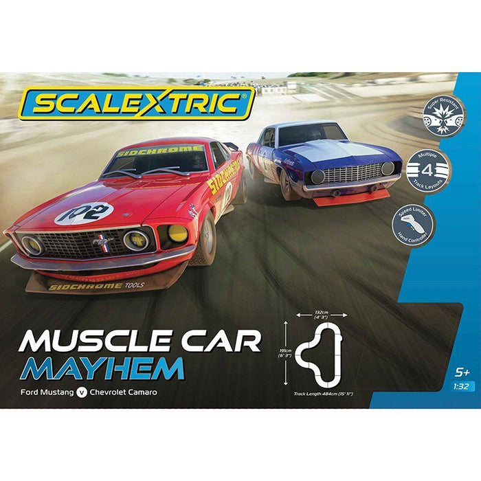 Scalextric Muscle Car Mayhem Slot Car Set - C1449SF