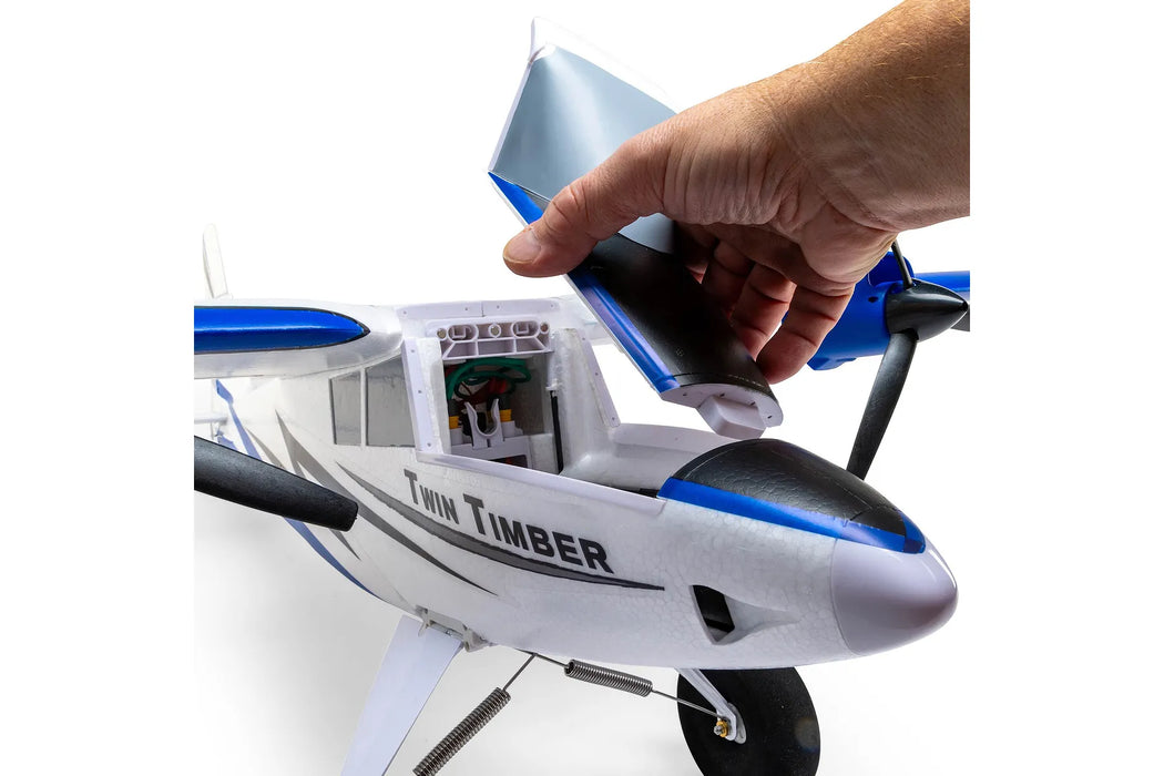E-Flite RC Plane Twin Timber STOL 1.6m 3D Aerobatic BNF Basic AS3X and Safe Select Technology
