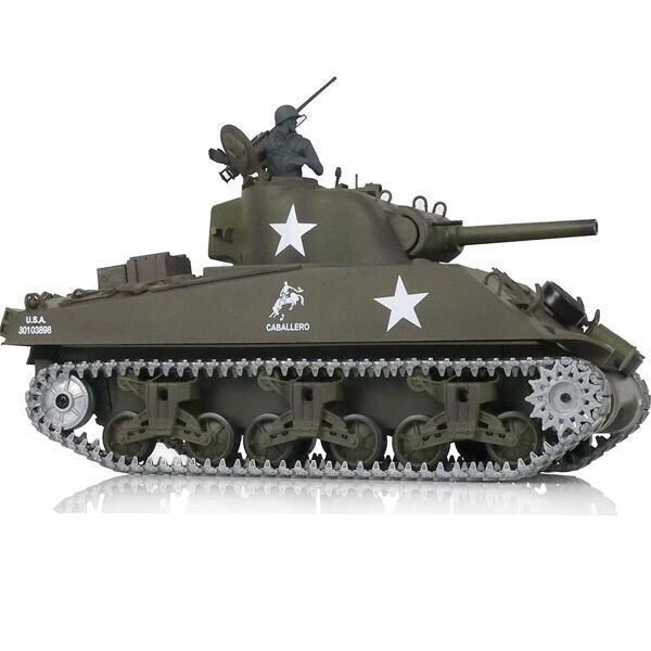 Heng Long 1/16 USA M4A3 Sherman Metal Version RC Main Battle Tank -  HL-3898-1 Pro