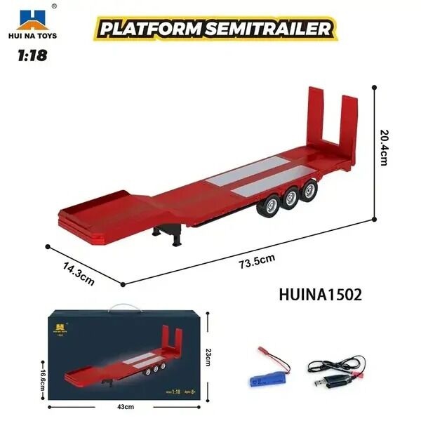 Huina 1/18 Scale Semi Truck Flatbed Trailer for Scania Semi Truck - 1502