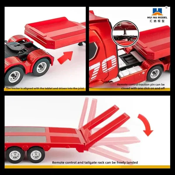 Huina 1/18 Scale Semi Truck Flatbed Trailer for Scania Semi Truck - 1502
