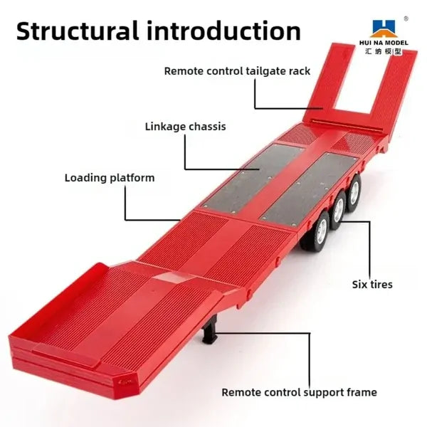Huina 1/18 Scale Semi Truck Flatbed Trailer for Scania Semi Truck - 1502