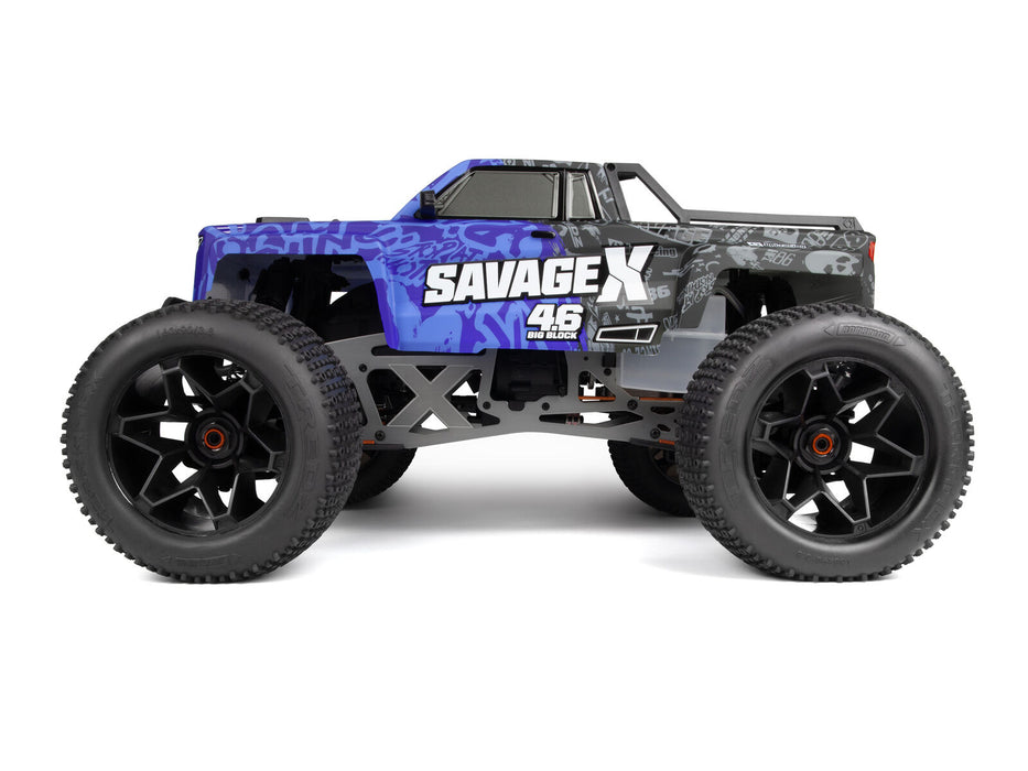 HPI 1/8 Savage X 4.6 GT-6 - Blue Nitro Monster Truck with 2 Speed Gearbox (HPI-160585)