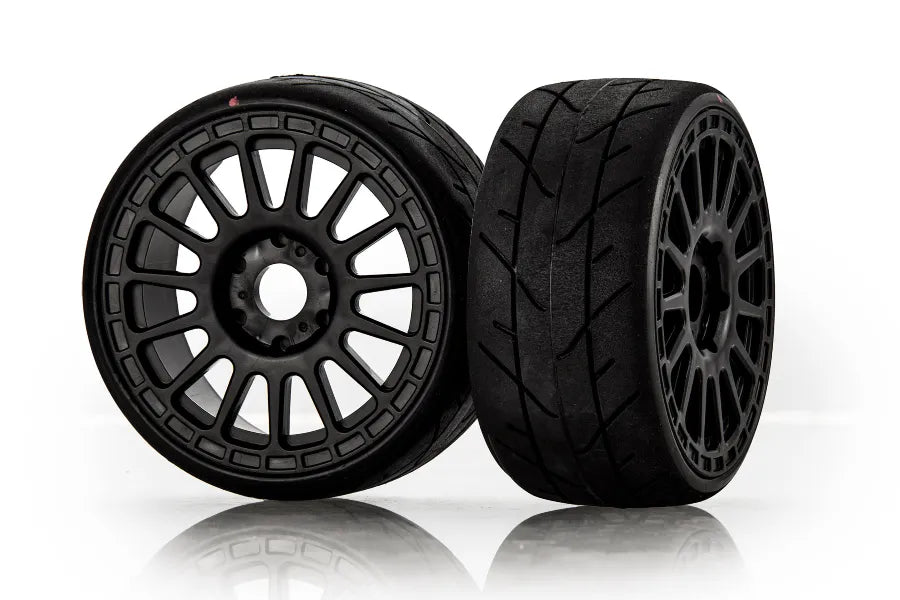 Jetko 1/8 Vertex Ultra Soft Belted Tyres on Radia Black Rims - Glued W ...