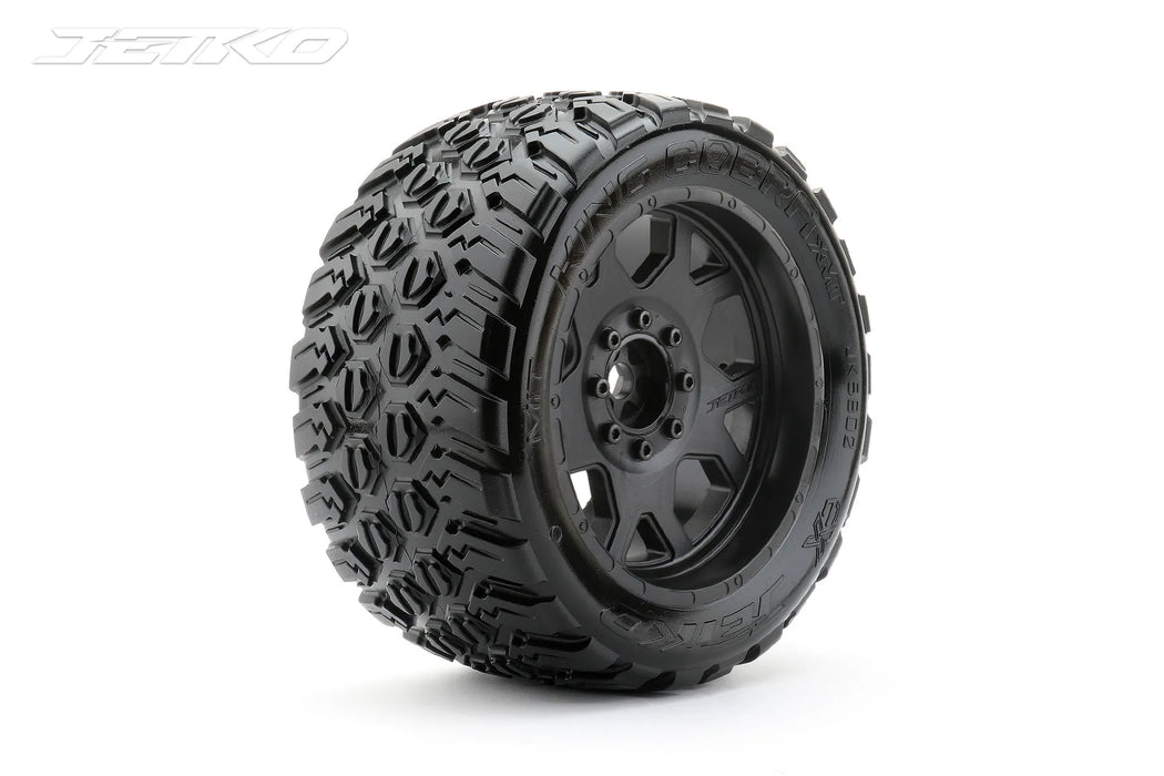 Jetko 1/5 Xmt Ex-King Cobra Tyres On Black Claw Rims w/ Medium Soft Inserts, 24mm For Arrma 2Pcs - 5802CBMSGBB2