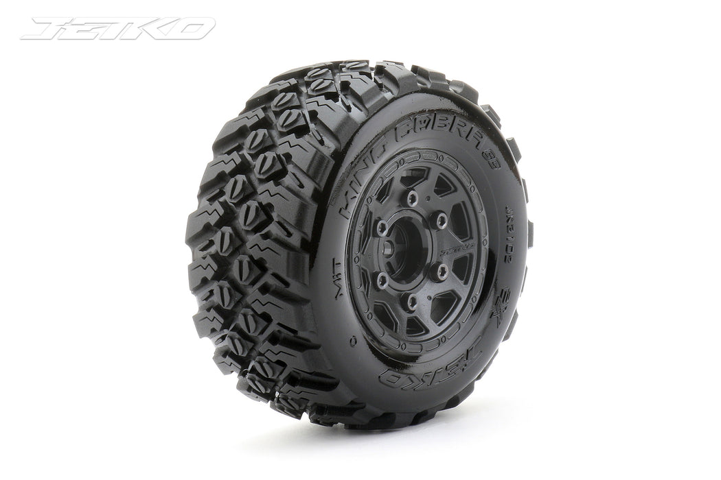 Jetko 1/10 SC EX-KING COBRA Tyres (Claw Rim/Black/Medium Soft/12mm 0 o/s)