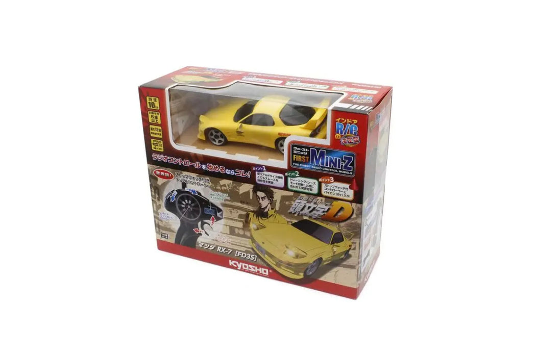 Kyosho First Mini-Z Initial D Mazda RX-7 FD3S RC Car Electric 2WD 1/28 RTR Yellow- 66603A