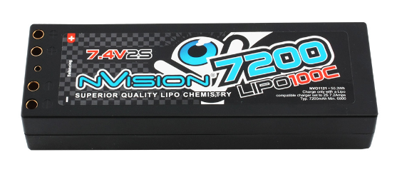 NVision 7.4v 7200mah HC 100C Fact Pro w/Tubes - NVO1121
