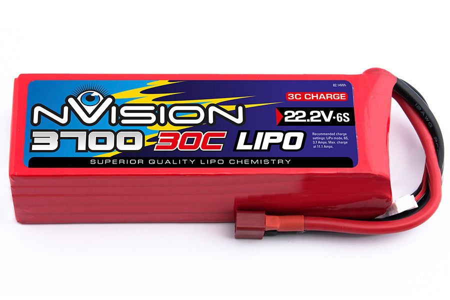 N Vison22.2V 3700mAh 6S 30C LiPo Battery Pack with Deans Connector - NVO1817