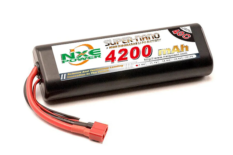 NXE 7.4v 4200mAh 40C Hard Case LiPo Battery - Deans
