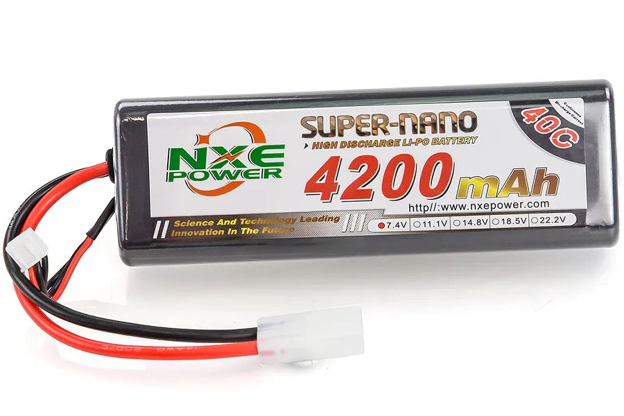 NXE 7.4v 4200mAh 40C Hard Case LiPo Battery - Tamiya