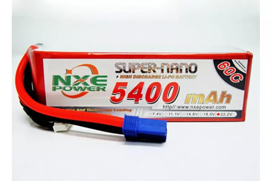 NXE 6S 22.2V 5400mAh 60C LiPo Battery Soft Case w/ EC5 Connector