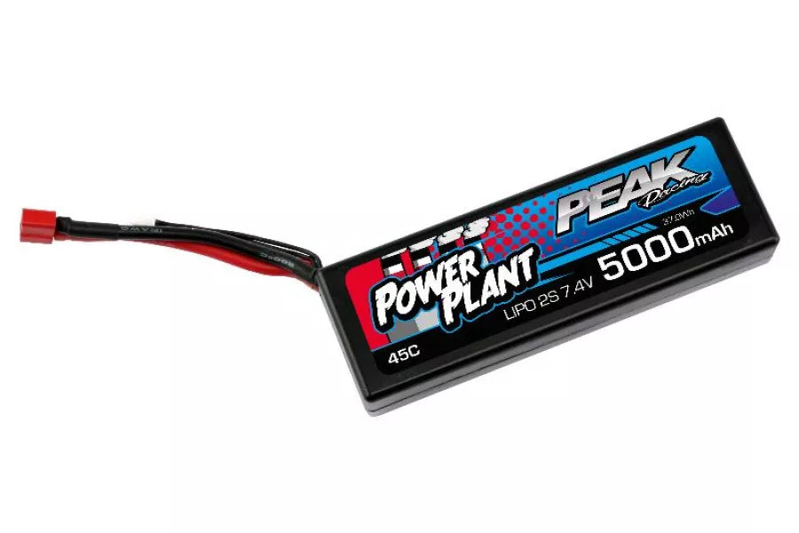 Peak Racing Power Plant LiPo 5000 7.4 V 45C (Black case, Deans Plug)
