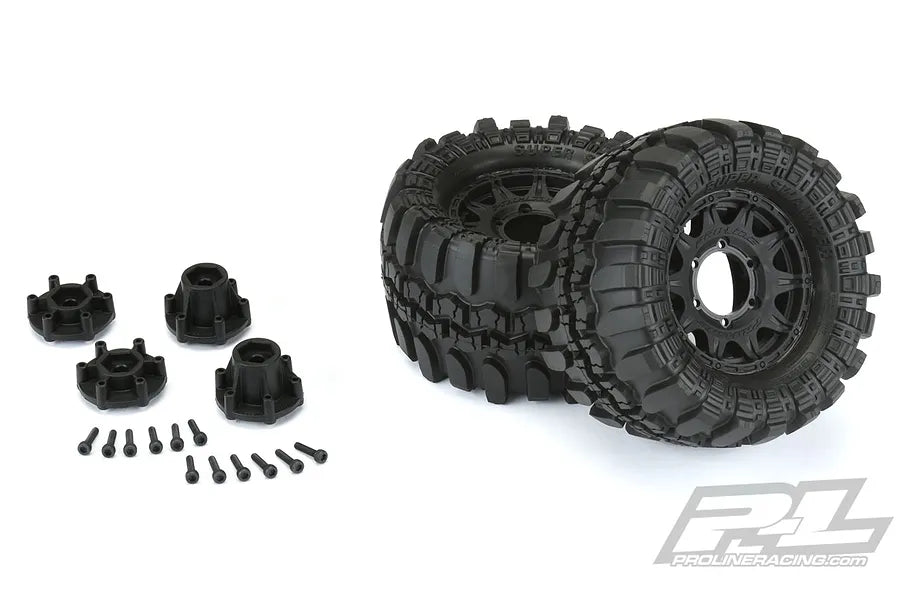 Pro-Line 2.8" Interco TSL SX Super Swamper Tyres on Black Raid Rims - Glued Wheels 2Pcs