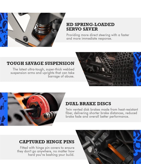 HPI 1/8 Savage XL 5.9 GTXL-6 - Nitro Monster Truck Blue with 3 Speed Gearbox (HPI-160586)