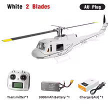 FLYWING UH-1 4UH1 3D GPS 10Ch Mobil RC Helicopter - Two Blades White V4 - RTF