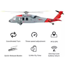 FLYWING  MH-60T Seahawk US Navy Guard GPS 10Ch RC Smart Helicopter w/ACE GPS Stabilization System- RTF