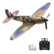 VOLANTEX RC Spitfire Fighter 2.4GHz 4Ch RC 400mm Mini Warbird Plane - Ready to Fly Plane with Xpilot Stabilization System