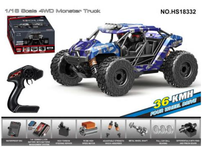 Tornado RC 1/18 4WD RTR 2.4GHz 35KM High Speed RC Assault Truck V2