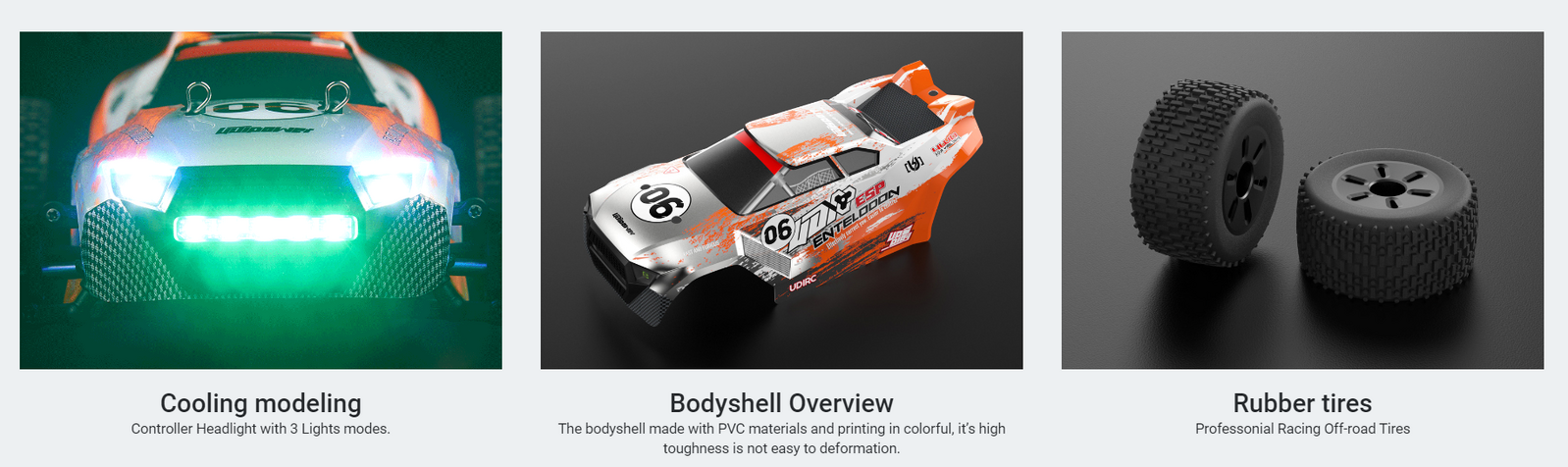 UDI Entelodon RC Truggy Electric Brushless 4WD 1/18 Scale RTR - UD1806PRO