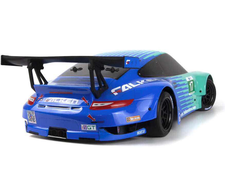 HPI RS4 Sport 3 Porsche 911 GT3 RSR Falken Flux 1/10 RTR Brushless On-Road Car - 160781