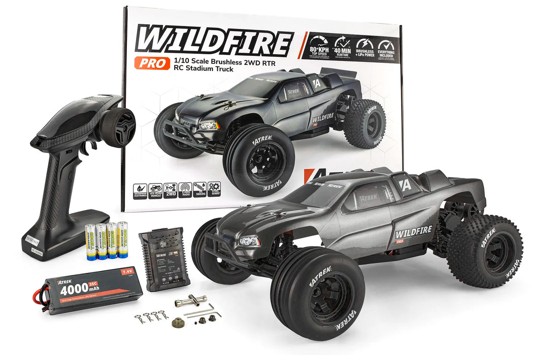 Atrek Wildfire Pro RC Stadium Truck Electric Brushless 2WD 1/10 Scale RTR