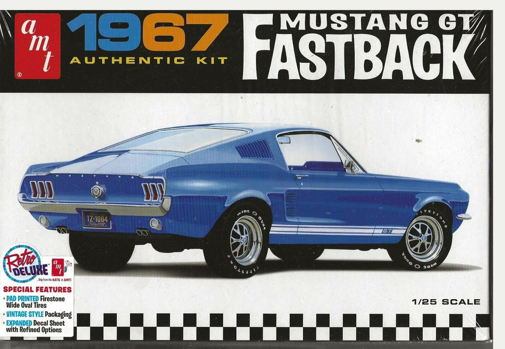 AMT 1/25 Scale 1967 Ford Mustang GT Fastback Plastic Model Kit