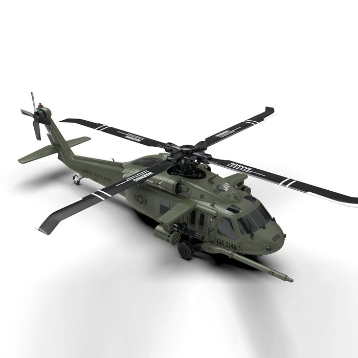 YXZNRC UH60 Black Hawk 1/47 Scale Dual Brushless Motor RC Helicopter with 6-axis Gyro 2.4G 6CH Flybarless 3D