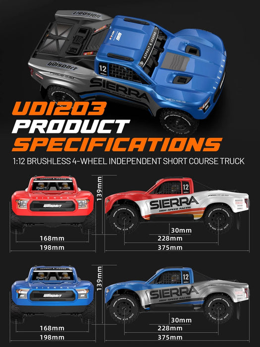 UDI 1/12 2.4GHz 4WD Short Course Truck  (Mid- Tier Brushless Version) - UDI-UD1203