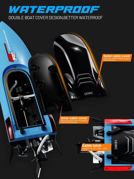 UDIRC Brushless Motor High Speed RC Boat with LED lighting set - UDI-025