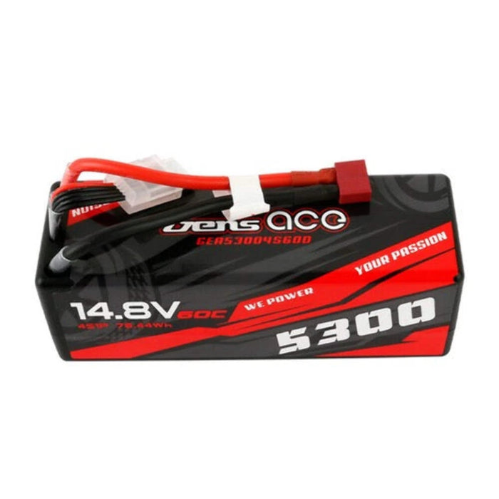 Gens Ace 14.8V 4S 5300mAh 60C Hardcase LiPo Battery Deans GEA534S60DGT