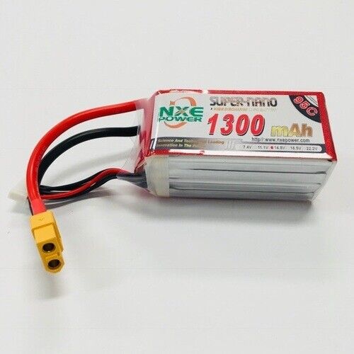 NXE 14.8V 1300mAh 95C LiPo 4S Battery Pack with XT60 Connector