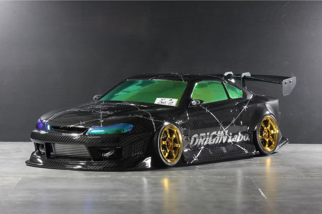 Pandora RC 1/10 Nissan S15 Silvia Raijin Thunder God Unpainted Body Shell - Carbon Edition - FCB-195C