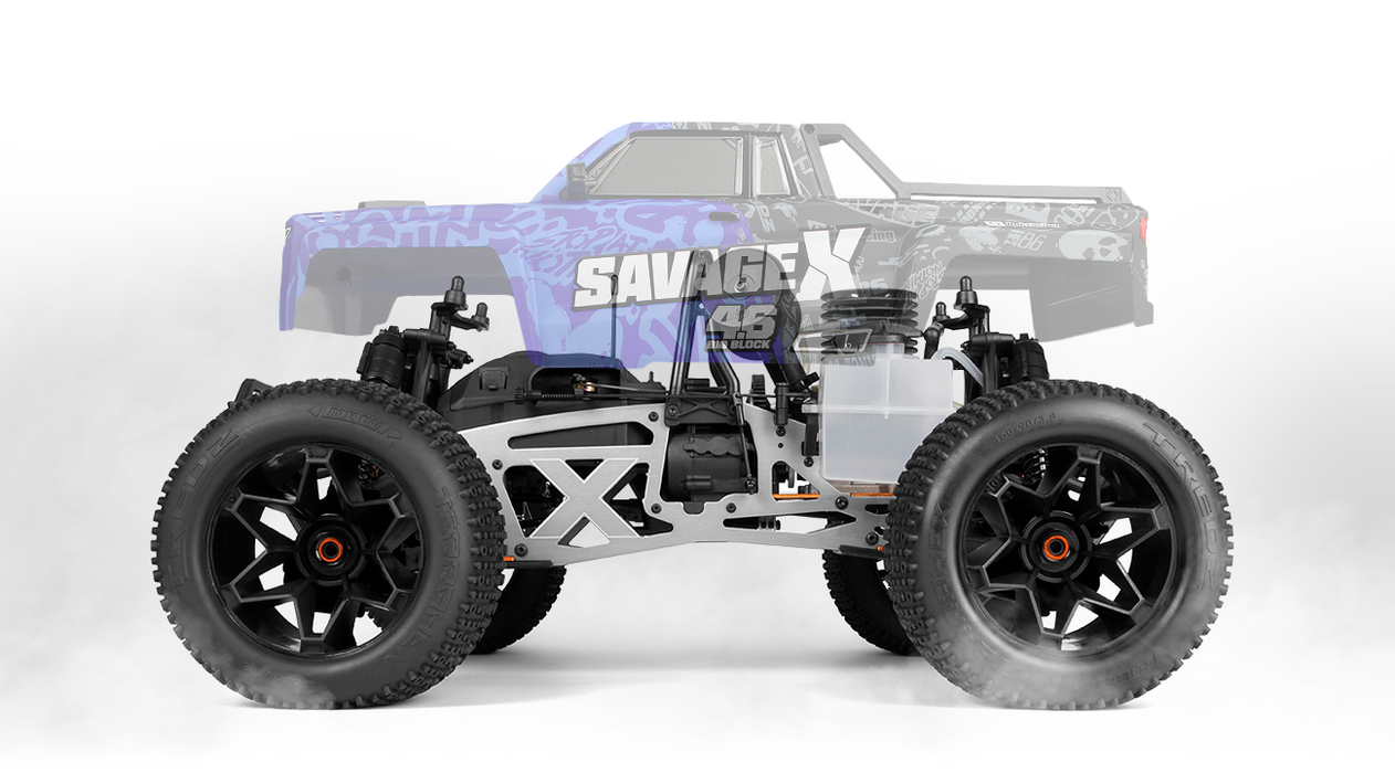 HPI 1/8 Savage X 4.6 GT-6 - Blue Nitro Monster Truck with 2 Speed Gearbox (HPI-160585)