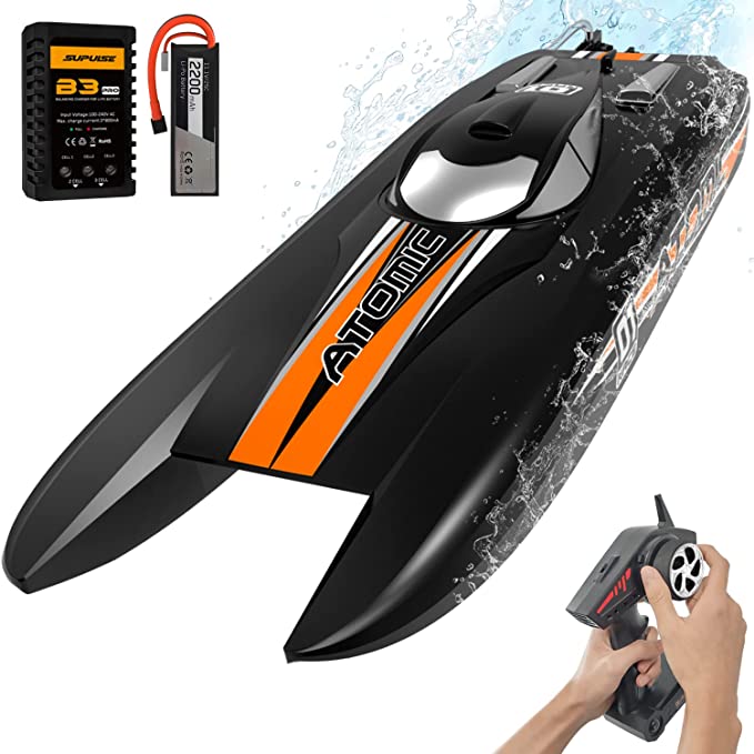 Volantex RC ATOMIC High speed 50-60 km/h ABS Twin hull racing RC Electric Boat 7920-4 & 6 RTR