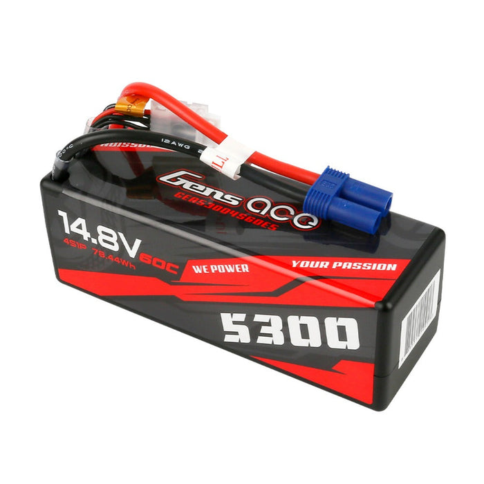 Gens Ace 14.8V 4S 5300mAh 60C Hardcase LiPo Battery (EC5 Plug) -