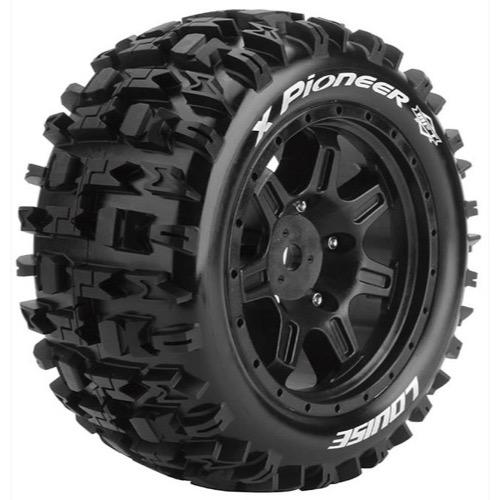 Louise 5.5" X-Pioneer MFT Tyres on Black Spoke Rims - Glued Wheels 2Pcs - T3296B
