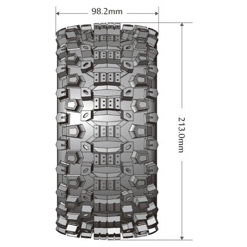 Louise 5.5" X-Pioneer Sport MFT Tyres on 7 Spoke Black Rims - Glued Wheels 2Pcs - L-T3296BM