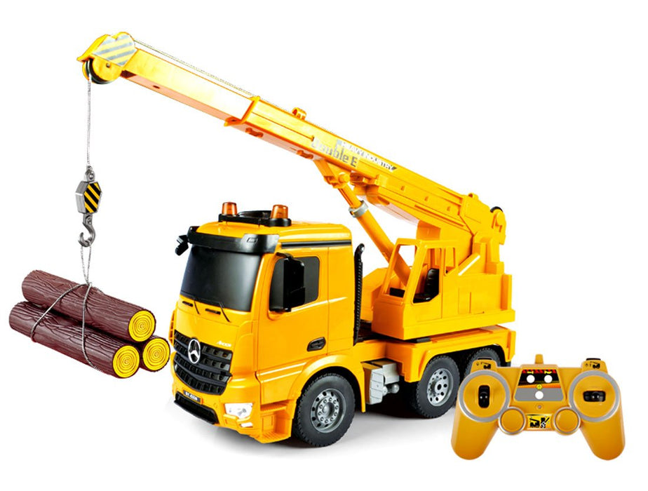 RC Mercedes Benz Truck with extendable Crane at front (Yellow)