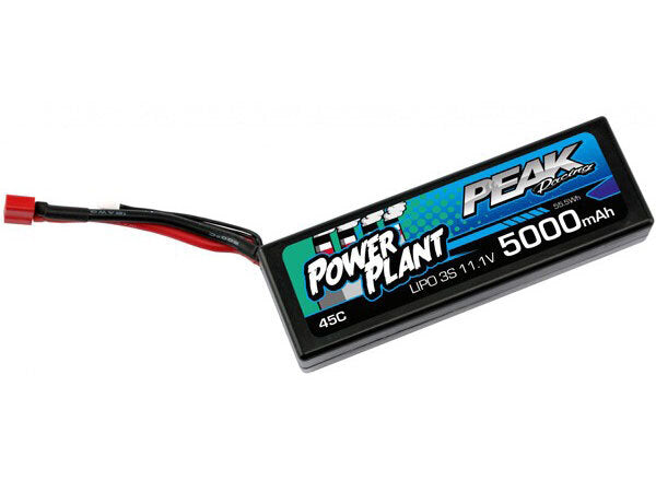 Peak Racing Power Plant 5000mah 11.1 V 45C Lipo (Black hard case, Deans)